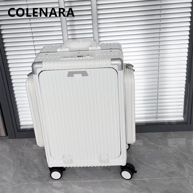 Front Opening Laptop Luggage 24 Inch - COLENARA Multifunctional Suitcase Front Opening Boarding